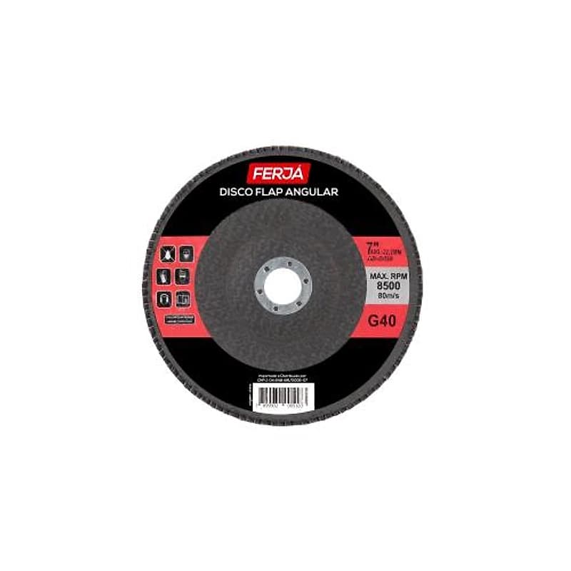 Disco Flap Cônico 7" (180mm) Grão 40 Ferja AB-0018 — Campinas