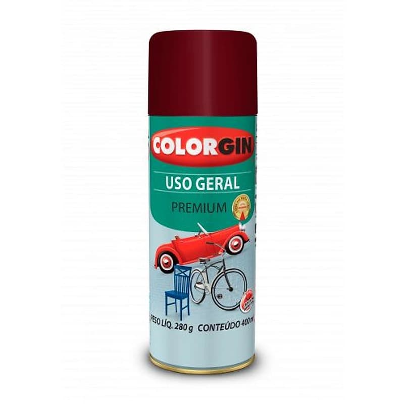 Tinta Spray Uso Geral Metálico Vermelho 400ml Colorgin — Campinas