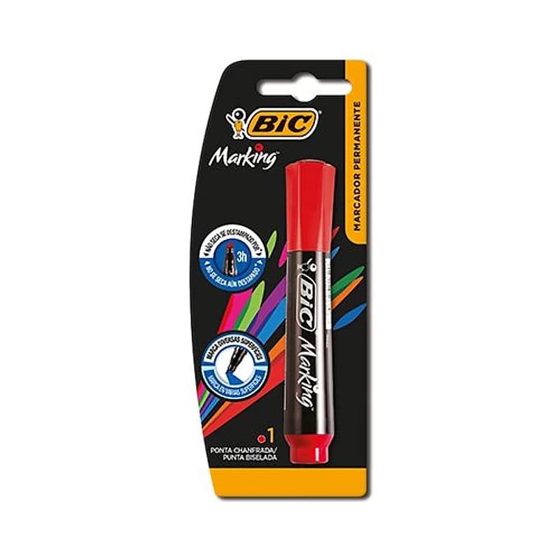 Caneta para Marcação Chanfrada Vermelha Markin Bic 904214 — Campinas