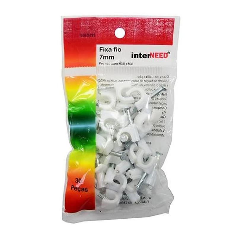 Fixa Fio Coaxial RG6/RG59 07mm Branco (30 peças) Interneed — Campinas