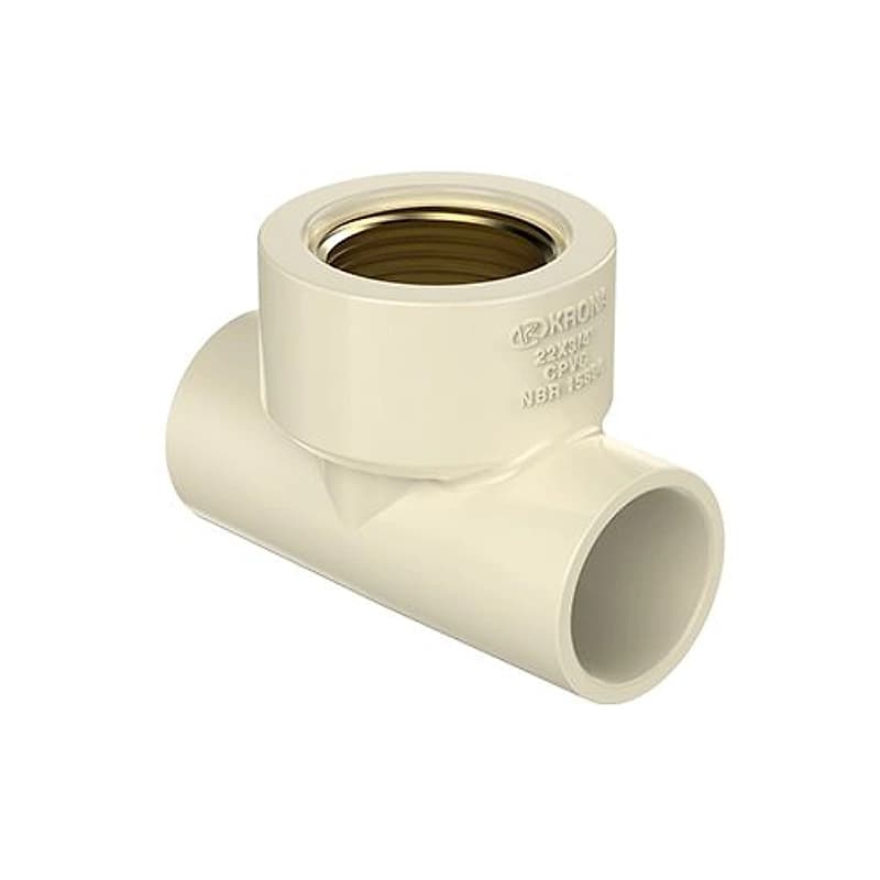Tê CPVC Água Quente de Transição Ultraterm 15mm x 1/2" Krona — Campinas