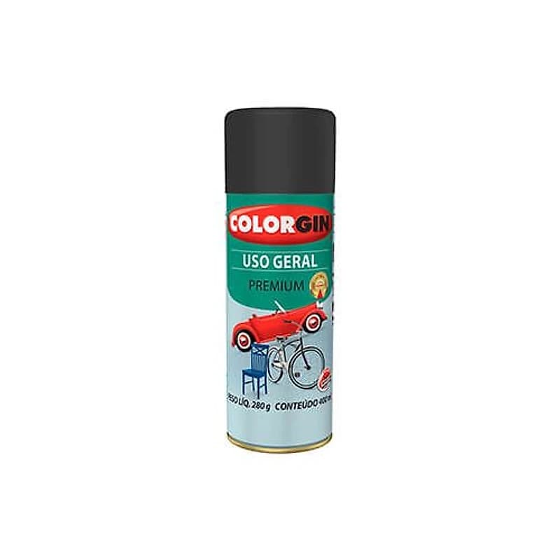 Tinta Spray Uso Geral Preto Fosco 400ml Colorgin — Campinas