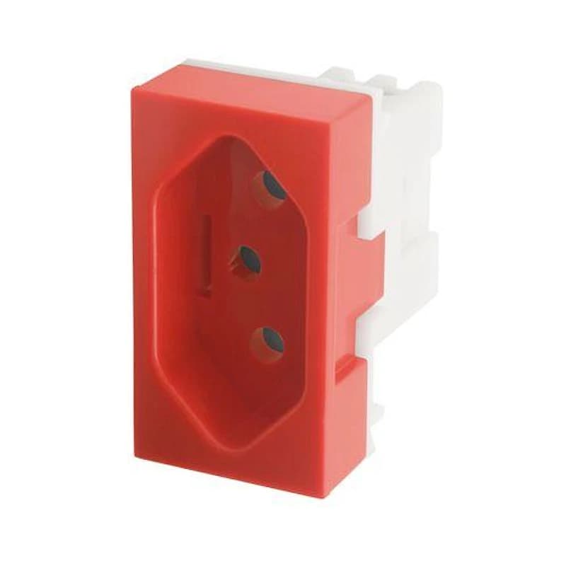 Módulo Tomada 2P+T 10A 250V Vermelho Série Evidence Fame — Campinas