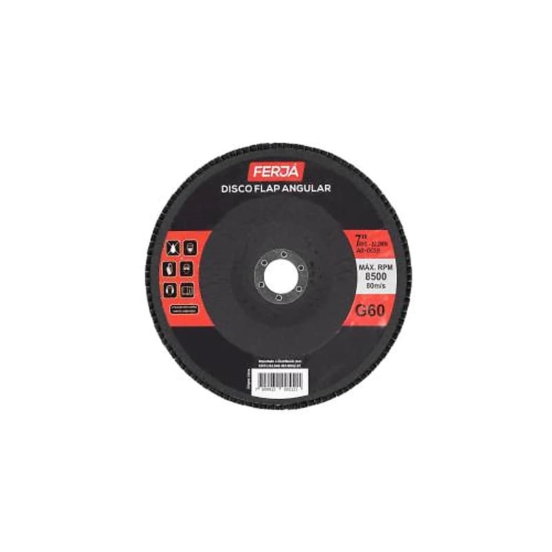 Disco Flap Cônico 7" (180mm) Grão 60 Ferja AB-0019 — Campinas