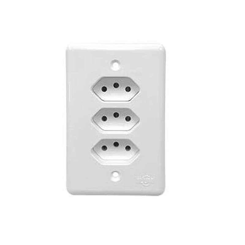 Conjunto 3 Tomadas 10A 4x2 Stylus Branco Ilumi 201201 — Campinas
