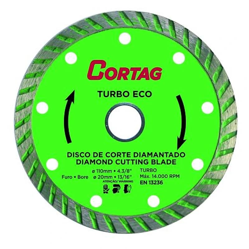 Disco Diamantado Turbo Eco 4.3/8" 110mm Cortag — Campinas