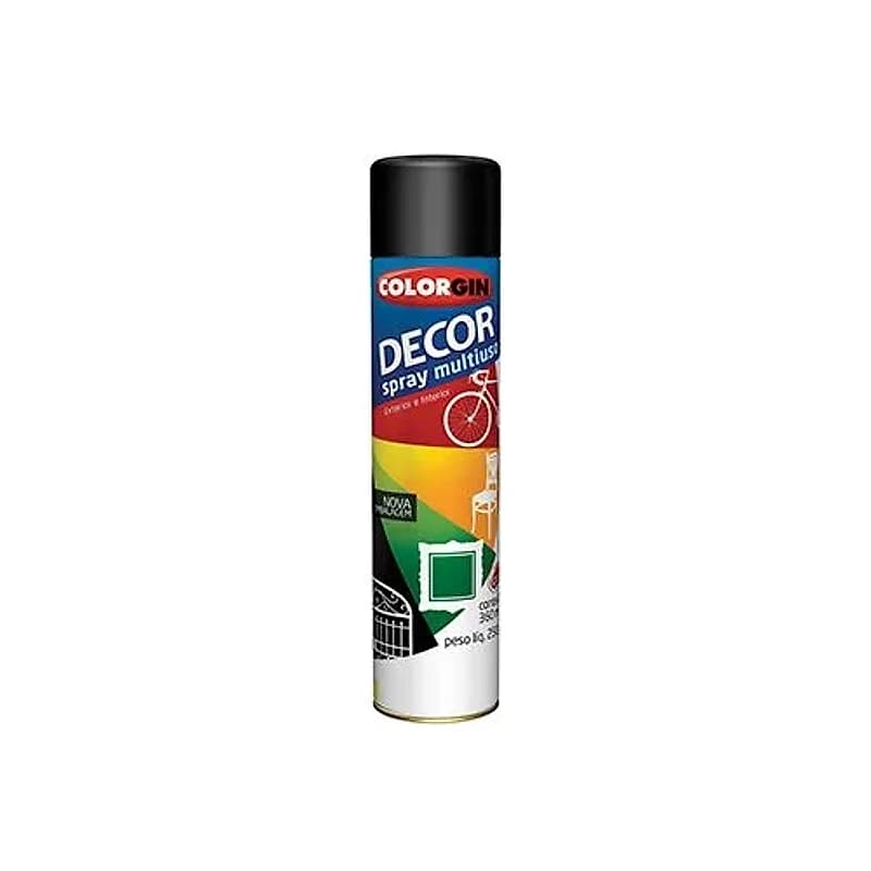 Tinta Spray Decor Preto Brilho 360ml Colorgin — Campinas