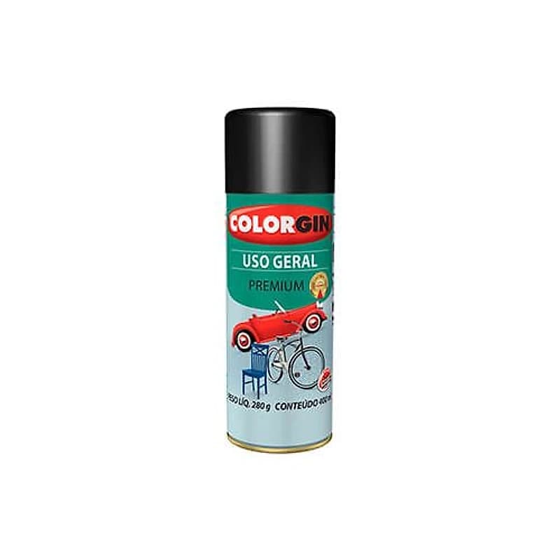 Tinta Spray Uso Geral Preto Rápido 400ml Colorgin — Campinas