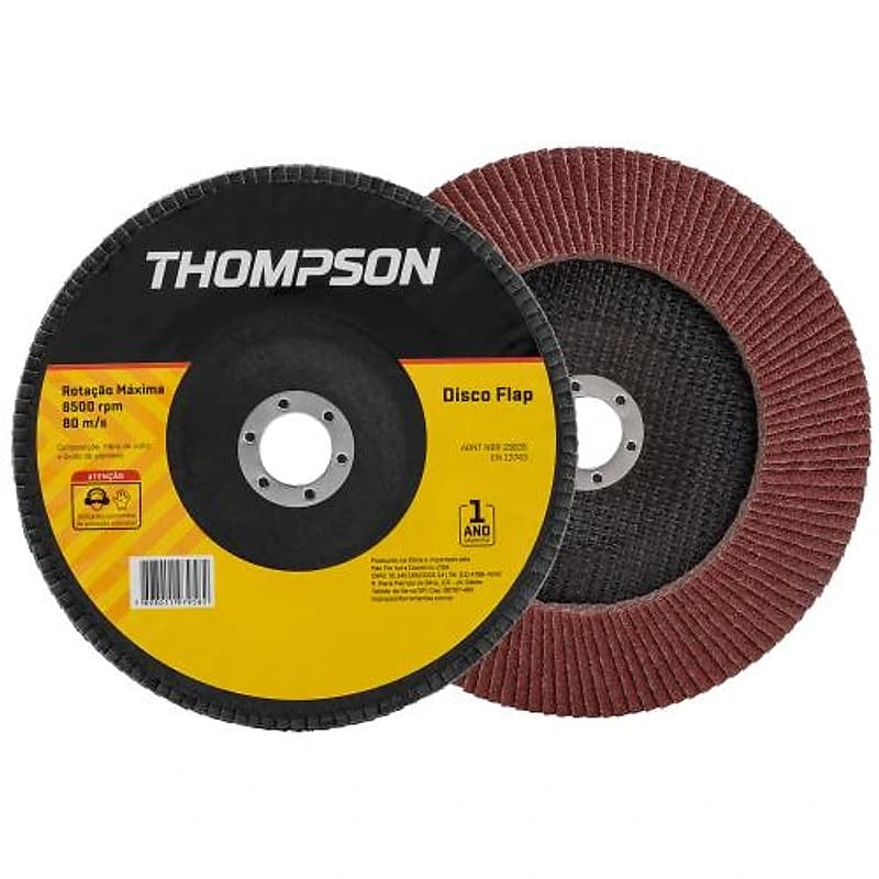 Disco Flap Cônico 7" (180mm) Grão 80 Thompson 1473 — Campinas