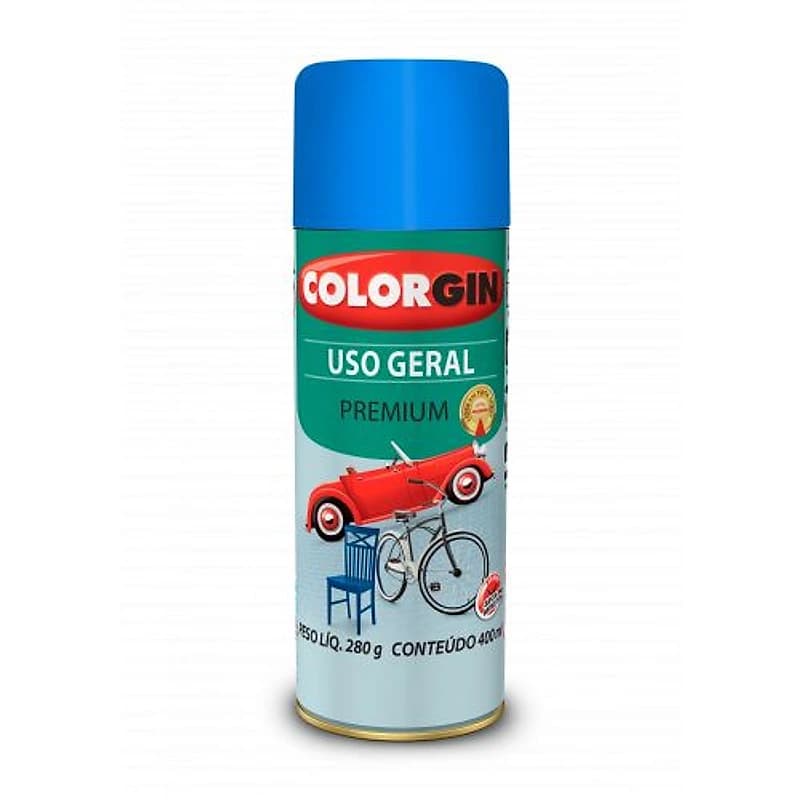 Tinta Spray Uso Geral Azul Médio 400ml Colorgin — Campinas