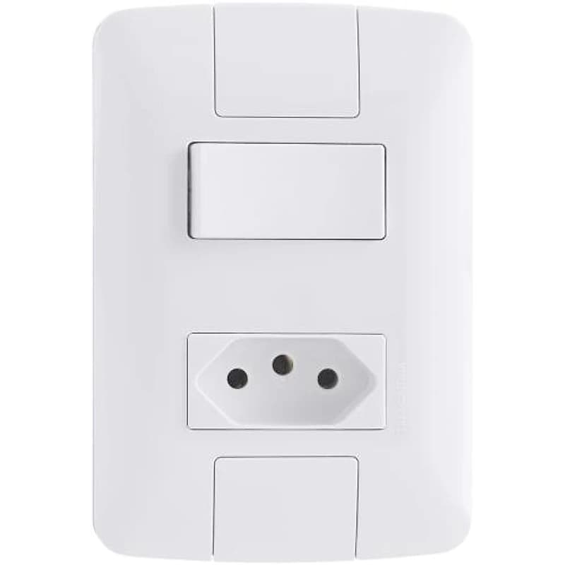 Conjunto 4x2 com 1 Interruptor Paralelo e 1 Tomada 10A Tramontina Aria Branco — Campinas