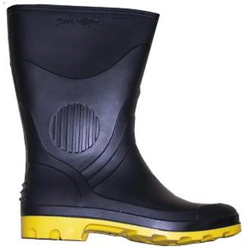 Bota de PVC Preta com Solado Amarelo Cano Médio Com Forro Tamanho 41 Pegaforte — Campinas
