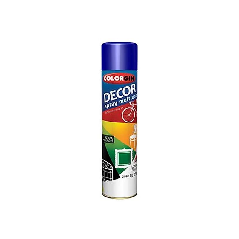 Tinta Spray Decor Metálico Azul Angra 360ml Colorgin — Campinas