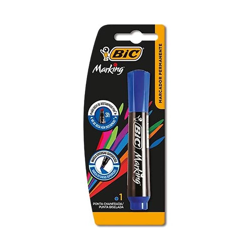 Caneta para Marcação Chanfrada Azul Markin Bic 904212 — Campinas