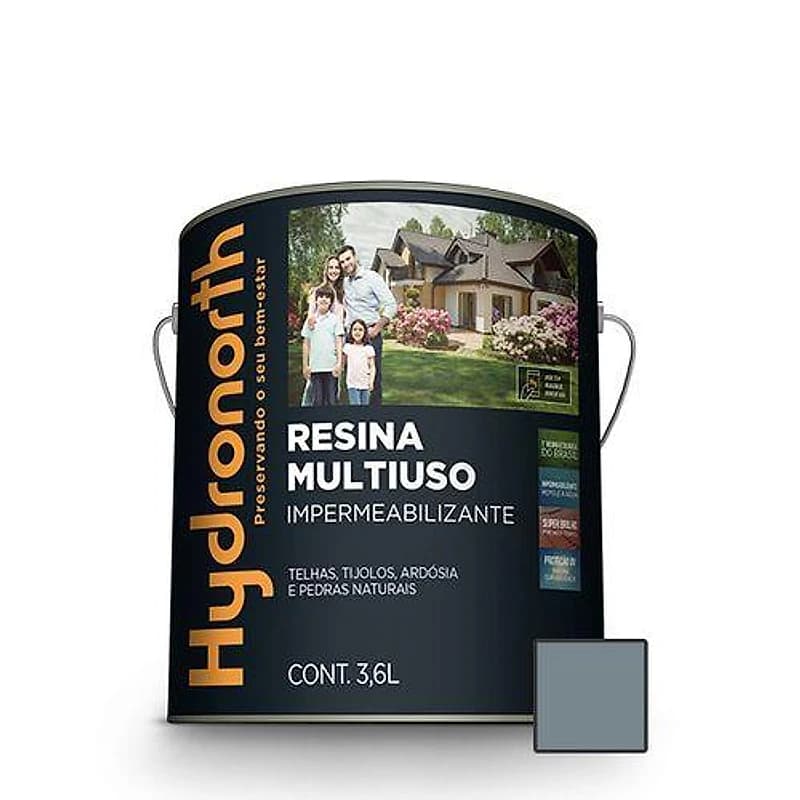 Resina Base Solvente Brilhante Cinza 3,6L Hydronorth — Campinas