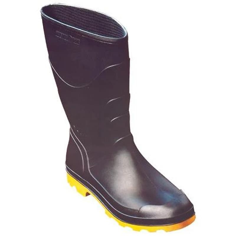 Bota de PVC Preta com Sola Amarela Cano Médio com Forro Tamanho 34/35 Pegaforte — Campinas
