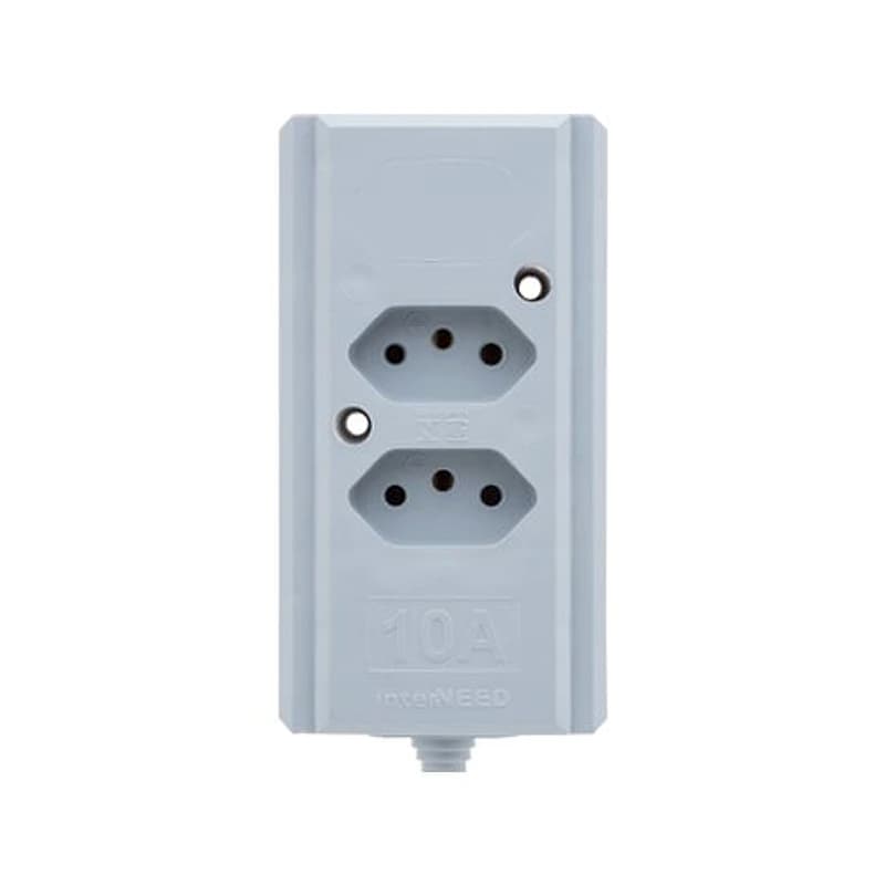 Tomada em Barra Dupla 2P+T 10A 250V Cinza Interneed — Campinas