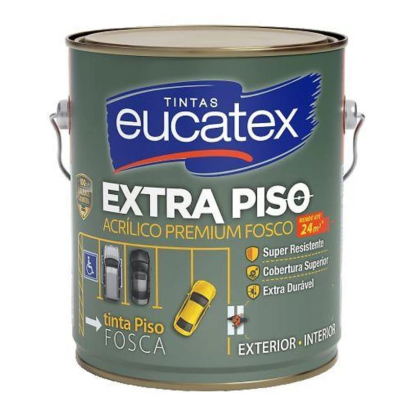 Tinta Acrílica Extra para Piso Eucatex Fosco Vermelho Segurança Galão 3,6L — Campinas