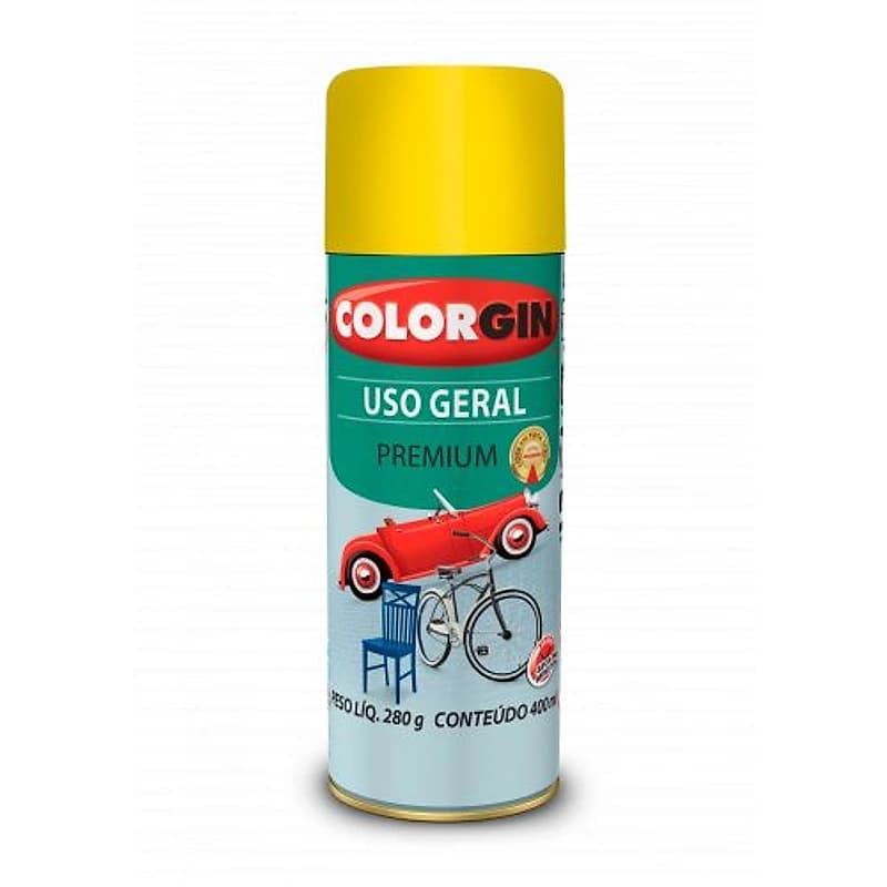 Tinta Spray Uso Geral Amarelo 400ml Colorgin 55081 — Campinas
