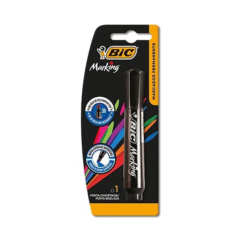 Caneta para Marcação Chanfrada Preta Markin Bic 904213 — Campinas