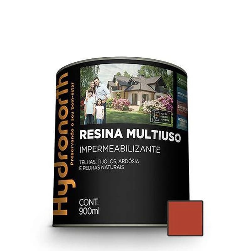 Resina Base Água Brilhante Vermelho Óxido 3,6L Hydronorth — Campinas